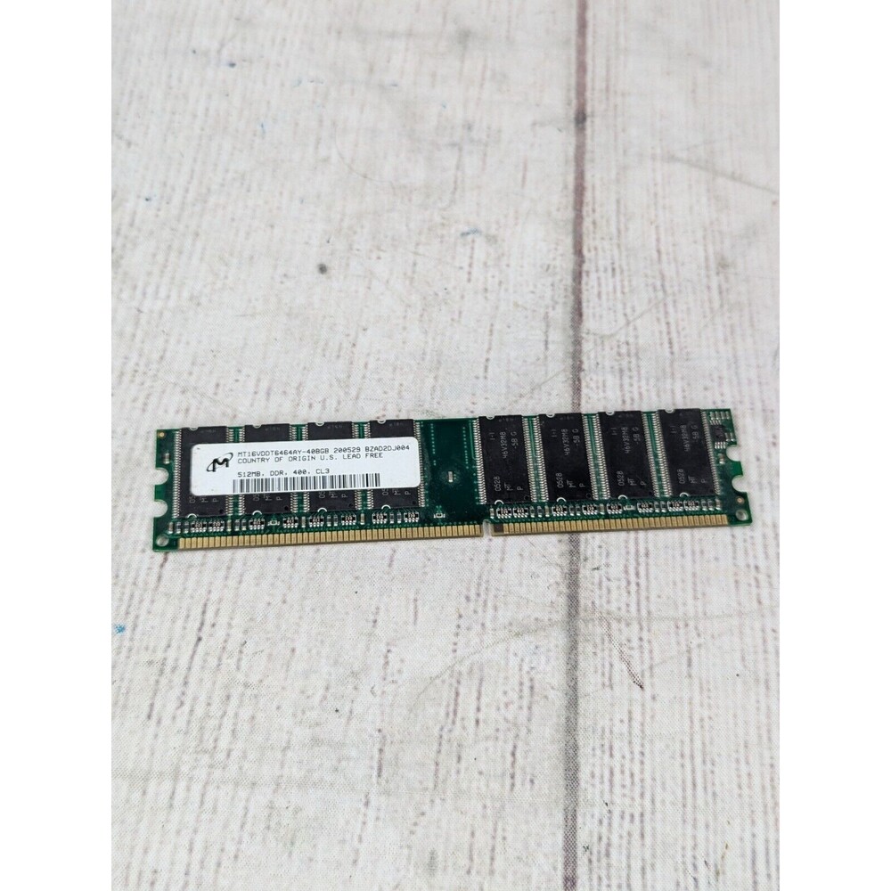 512MB Micron DDR-400 RAM PC3200U CL3 MT16VDDT6464AY-40BGB Desktop Memory Module